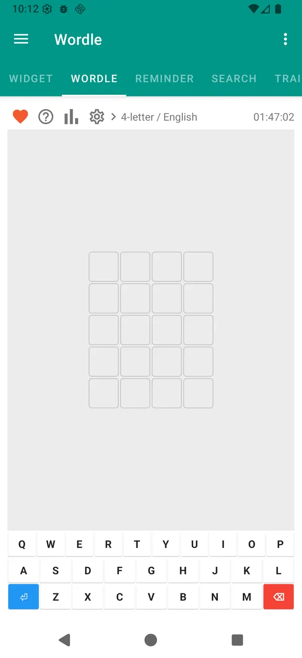 English Kyrgyz Dictionary: wordle screen