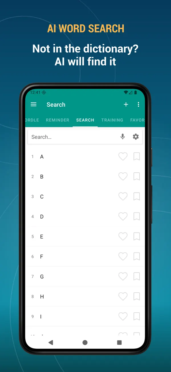 German Explanatory Dictionary: ai search screen
