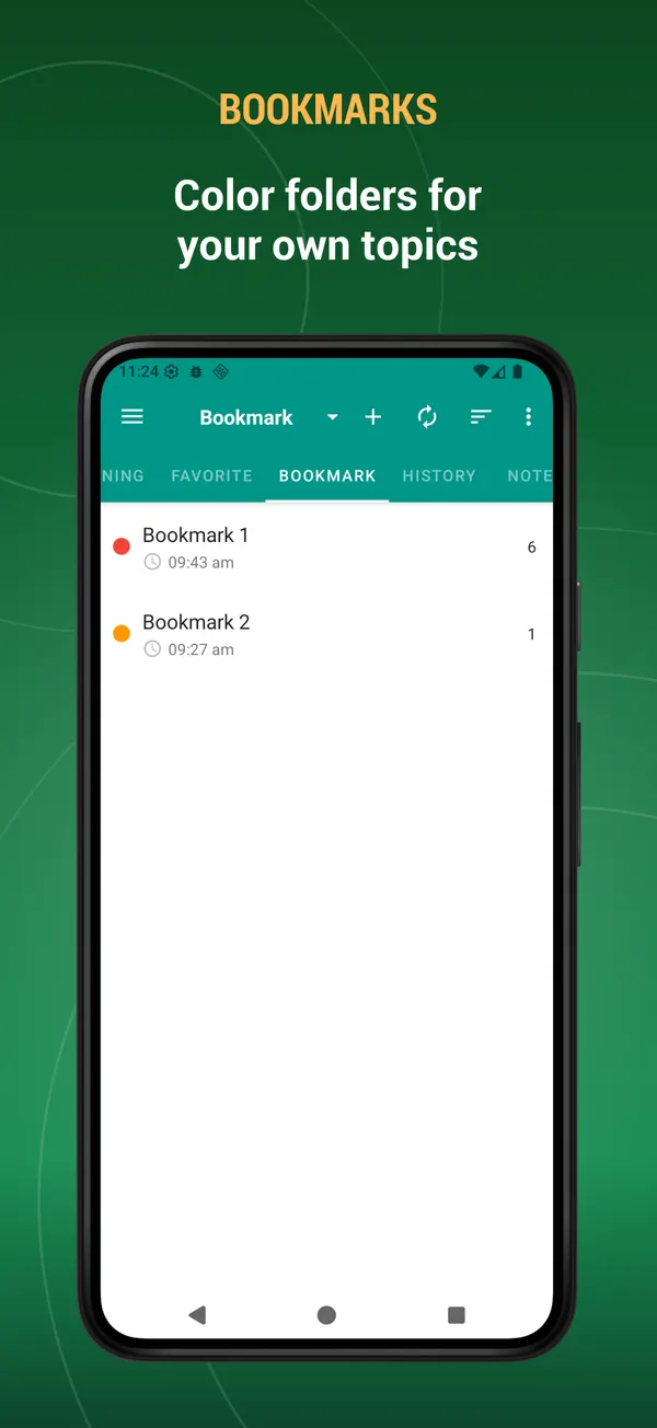 Russian Uzbek Dictionary: bookmark screen