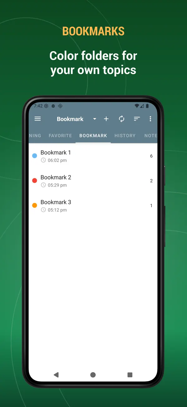 Ukrainian Dictionary: bookmark screen